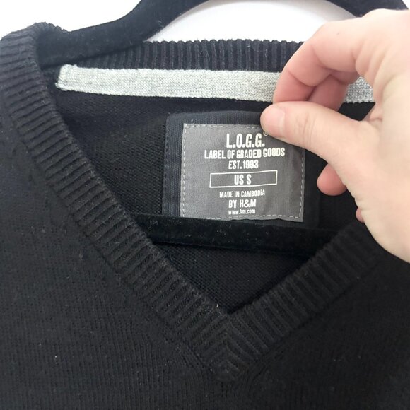 H&M Men's V Neck 100% Cotton Sweater Vest - sz Small - Picture 2 of 7